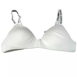 Victorias Secret 32A Tshirt Lightly Lined Wireless Bra Solid White Black #3372